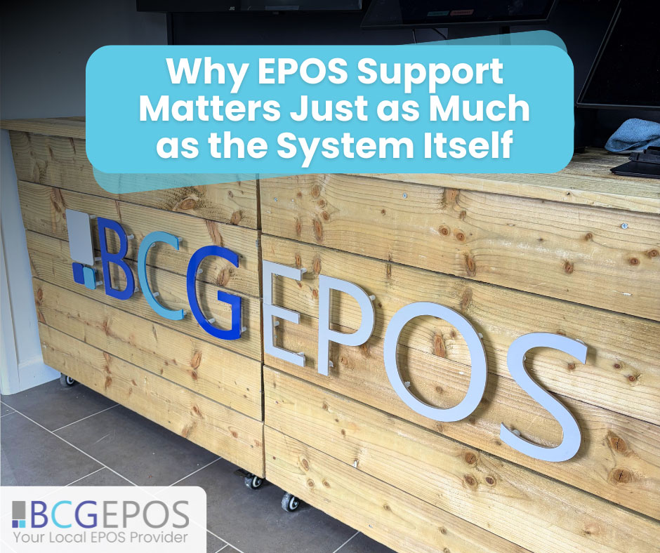 EPOS support team helping hospitality staff with till system setup, training and ongoing support in a busy venue.